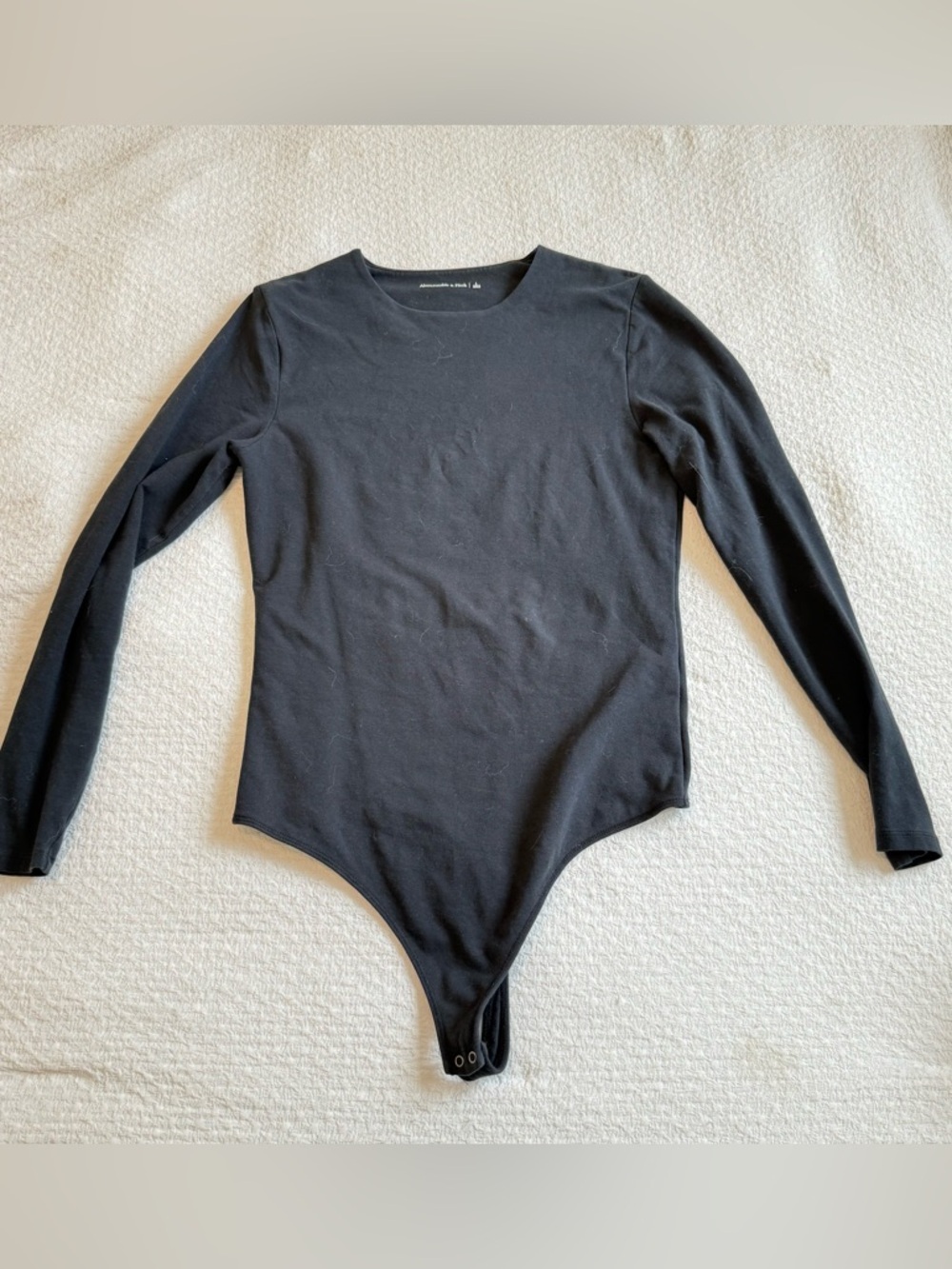 Abercrombie & Fitch Black Long-Sleeve Crewneck Bodysuit